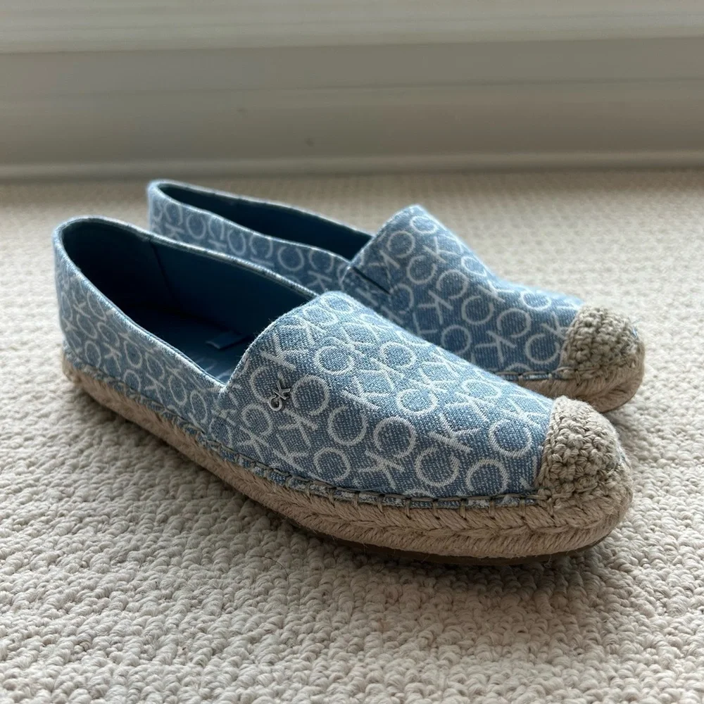 Calvin Klein Blue Logo Slip-On Espadrilles